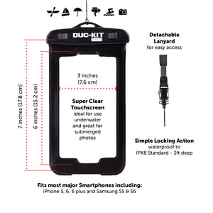 20 Litre Premium Dry Bag + Waterproof Smart Phone Case - Duc-Kit Pro