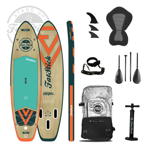 WOODEN MENACE 11'2 INFLATABLE PADDLE BOARD - FULL PACKAGE